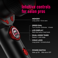 Sèche-cheveux FirePhoenix M1Plus 2200W 90000RPM 25m/s sans balais ionique LCD 16 modes 2 embouts magnétiques 450g double tension 127-240V