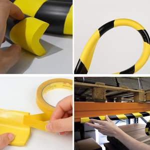 Gardes de <span class=keywords><strong>mur</strong></span> et d'angle en caoutchouc NBR auto-adhésives robustes rayures jaunes/noires colonnes de stationnement sécurité de <span class=keywords><strong>garage</strong></span> caractéristique étanche - Product Image 4