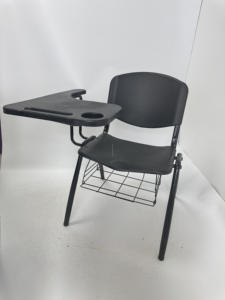 Chaise d'école avec bureau pliable et panier en fil métallique, chaise en plastique avec rangement pour les élèves - Product Image 5