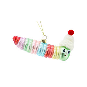 Le pont Collection vert jardin ver ornement fait à la main pouce <span class=keywords><strong>chenille</strong></span> arbre de noël décor vacances ornement - Product Image 1