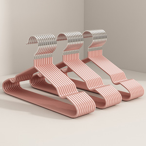 Cintres antidérapants <span class=keywords><strong>pour</strong></span> adultes avec rainures, revêtement PVC, <span class=keywords><strong>pour</strong></span> costumes, robes, cintres métalliques <span class=keywords><strong>pour</strong></span> vêtements - Product Image 3