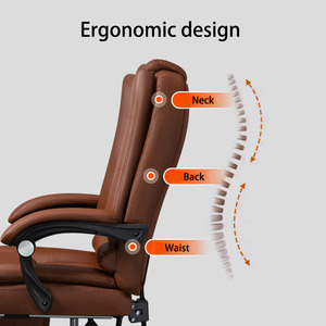 Jiuyi, silla de oficina de cuero de gama alta, ergonómica, cómoda, cojín de asiento de resorte, rotación 360, silla de estudio, silla de ordenador, sofá - Product Image 3