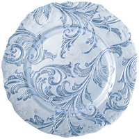 Assiette de présentation ronde de luxe de 13 pouces en verre, avec revêtement coloré et motif personnalisé, pour mariage, vente en gros
