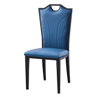 Chaise de salle à manger en fer forgé, style chinois, à dossier haut, sans accoudoirs, revêtement en cuir, pour restaurant, hôtel, maison, mobilier de luxe léger