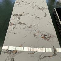 Panneau mural en cristal de carbone Baijax, panneau mural flexible en ardoise de carbone, panneau mural en bambou couleur marbre doré, qualité supérieure