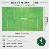 Nappe en PEVA holographique verte, imperméable, jetable, rectangulaire, en plastique, pour mariage, banquet, dîner, événements