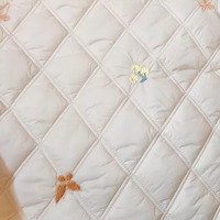 Tissu de broderie et de matelassage en gros, draps matelassés en coton blanc respirant pour enfants, matelassage brodé olive