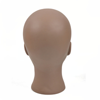 Tête de mannequin chauve faisant une perruque tête de poupée de cosmétologie professionnelle pour la fabrication de perruque affichant des cheveux de lunettes avec des épingles en T