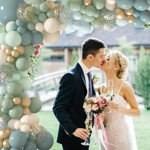 Kit de Decoración para Fiestas de 15 Años TLX, Proveedor de Soluciones para Fiestas, Kit de Arco de <span class=keywords><strong>Globos</strong></span> Azul Polvoriento y Verde, Decoraciones Boho para Bodas y Cumpleaños - Product Image 6