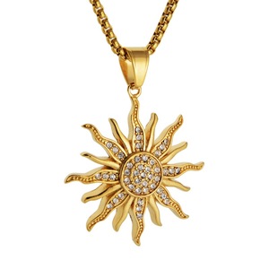 Collar de diamantes de titanio y acero para hombre y mujer, colgante de moda Hip hop 2022 - Product Image 1