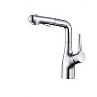 Robinet Mitigeur Monocommande Moderne Minimaliste avec Douchette Extractible Chaud-Froid pour Évier de Cuisine et Lavabo de Salle de Bain Pivotant