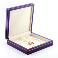 Boîte à bijoux en cuir texturé crocodile violet, boîte cadeau personnalisée à charnières avec doublure en velours beige pour collier et boucles d'oreilles