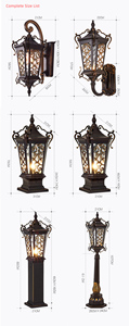 Usine Élégante Vintage Lumières Extérieures 30w Style Europé<span class=keywords><strong>en</strong></span> <span class=keywords><strong>Fonte</strong></span> D'aluminium/Fer Lanterne <span class=keywords><strong>De</strong></span> <span class=keywords><strong>Jardin</strong></span> Colonne Pôle Applique Murale pour Villa - Product Image 3