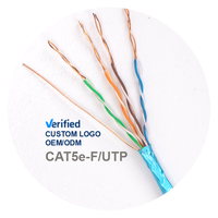Cable de cobre Ethernet 24AWG blindado de aluminio de alta calidad de 0,52/UTP mm X 4P con cable de drenaje para comunicaciones de red