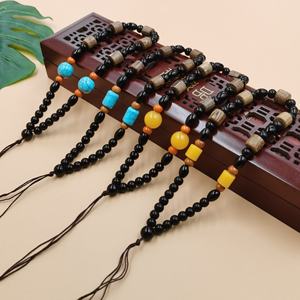 रत्न की नौ आंखें डेज़ी एगेट बीड हार के गहने पत्थर की बाल्टी हार काले जेमी का हार - Product Image 2