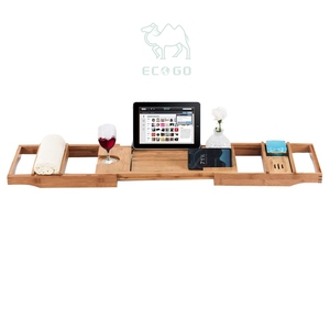 Ensemble de trois pièces en bambou plateau de baignoire extensible écologique personnalisé durable pour salle de bain - Product Image 3