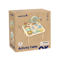 Mesa de Juego Geométrica para Niños Mongolos, Mesa Musical con Cuentas, Engranajes de Ensamblaje Cognitivo de Animales, Juguete de Madera