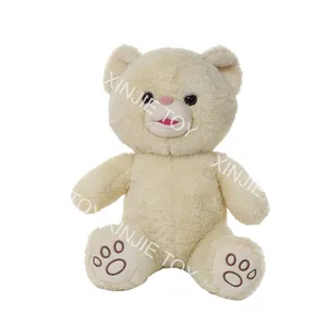 Urso de pelúcia personalizado, brinquedo de pelúcia marrom sentado com logotipo personalizado, urso de pelúcia