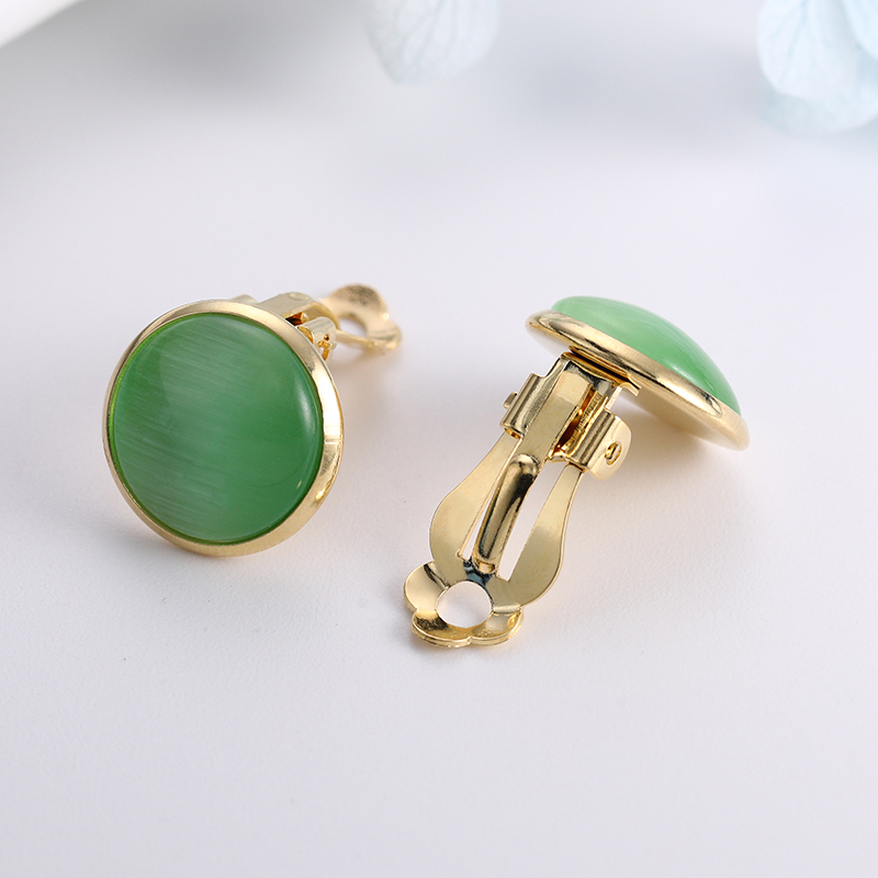 2025Summer <strong>Cool</strong> Malachite Green Gemstone <strong>Frog</strong> Ear Clips Earring Converter Women Luxury Design Copper Clip on Earring <strong>Accessories</strong>