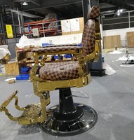 Chaise de barbier robuste en or classique meubles de coiffure de luxe équipement de salon de coiffure antique personnalisé ZY-BC8831C