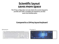Clavier Zornher ZH980 Sea Moon RVB rétroéclairé programmable sans fil pour examen, silencieux, e-sport, jeu et bureau (triple mode)