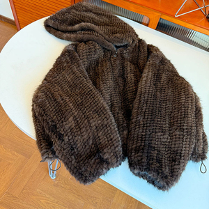 <span class=keywords><strong>Cappotto</strong></span> <span class=keywords><strong>di</strong></span> pelliccia in maglia <span class=keywords><strong>di</strong></span> <span class=keywords><strong>visone</strong></span> classico da donna <span class=keywords><strong>con</strong></span> <span class=keywords><strong>cappuccio</strong></span> alla moda Design classico Casual giacca invernale a breve lunghezza - Product Image 6