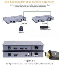 Mở rộng tín hiệu <span class=keywords><strong>120m</strong></span> 4K 1080p 3D <span class=keywords><strong>HDMI</strong></span> LAN KVM USB <span class=keywords><strong>Extender</strong></span> qua IP Ethernet CAT5e CAT6 với IR máy phát và máy thu - Product Image 6