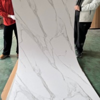Lámina de PVC Brillante con Efecto Mármol, Lámina de PVC con Recubrimiento UV para Paneles de Pared Interiores, Decoración de Baños