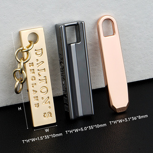 Logo personalizzato estrattore con cerniera in metallo borsa con cerniera in metallo cursore con cerniera 3 borsa con cerniera estrattore con cerniera in metallo 5 nome Tag Zipper Pull - Product Image 3