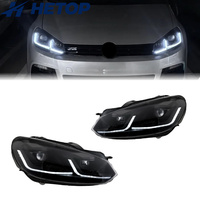Phares avant HETOP Golf 6 2009-2014 à lentille LED, accessoires automobiles, vente chaude, Plug and Play, DRL pour Volkswagen