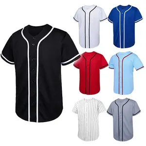 Vente en gros Chemises de baseball avec impression personnalisée Vêtements de softball pour hommes Maillots de baseball vierges avec sublimation