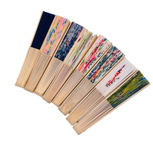 Éventails à main QM pour mariage, avec logo imprimé, en tissu, en bois ou en bambou, pliables, personnalisés, avec sangle réglable - Product Image 5