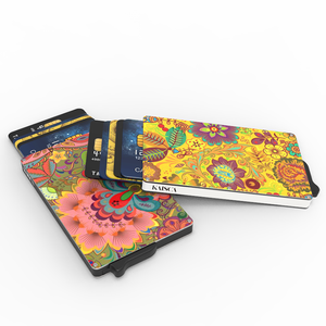 Custom Anti-Theft Aluminum Card Holder <b>RFID</b> Blocking Fashionable Leather <b>Wallet</b> with Automatic Credit Card Features - Product Image 6