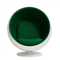 Lee West Stereo Pod Alpha Schalenstuhl Modern Drehbarer Wohnzimmerstuhl Freizeit-Loungesessel aus Fiberglas mit Ottoman