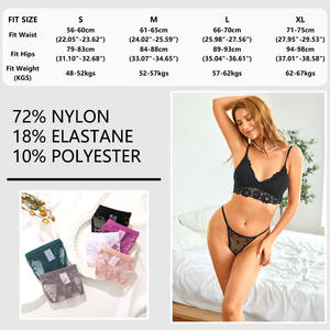 Tanga Gris de Encaje sin Costuras con Diseño de Mariposa y Aberturas, Estilo Sexy y Puro para Mujer - Product Image 4