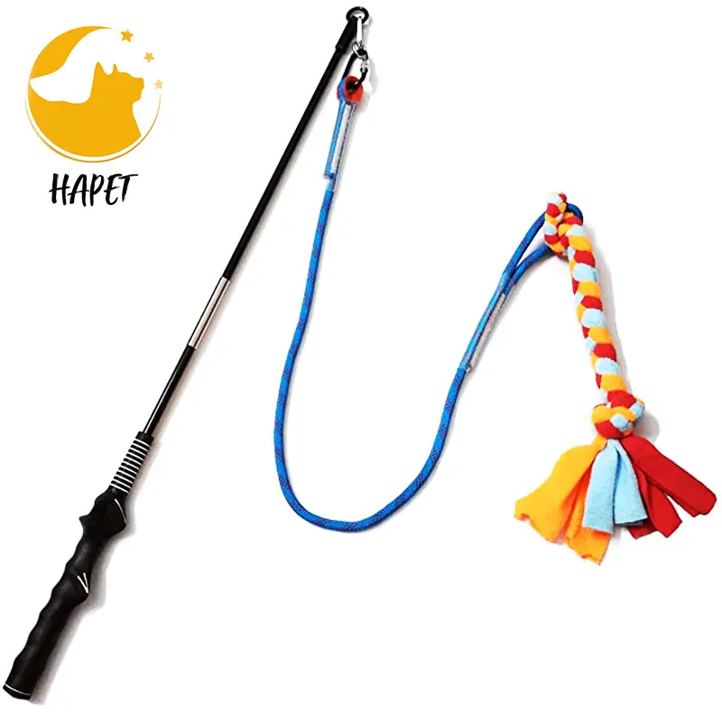 Dog Flirt Pole With Cotton Rope Dog Teaser Wand Flirt Pole Dog training