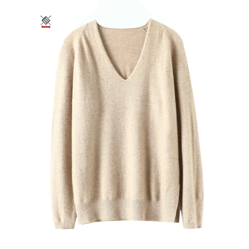 Nanteng New Fresh Stock Wholesales V-Neck Pullovers Keep Warm In Spring Knitted Jumper For Woman Cashmere Sweaters China