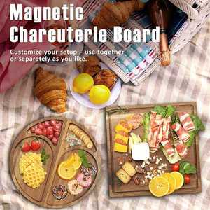 Ensemble de planche à fromage en bois d'acacia écologique en forme de cœur extra large magnétique, cadeau exquis pour un anniversaire ou un mariage - Product Image 2