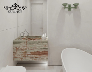 Goldtop Esmeraldo Onyx, Piedra Natural Pulida, Encimeras Modernas, Panel de Pared, Baldosas para Piso, Borde Pulido, 5 Años de Garantía para Hoteles - Product Image 2