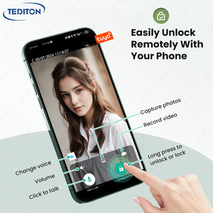 Phong cách giá cả cạnh tranh thông minh bên ngoài Ổ khóa cửa tuya kỹ thuật số thông minh giá bán buôn wifi thông minh khóa cửa với máy ảnh - Product Image 5