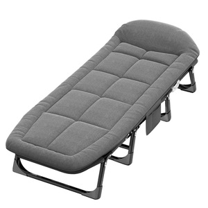 Folding Bed Single Recliner Portable Adjustable <b>Backrest</b> Camp Bed Simple Adult Companion Office Nap Bed - Product Image 4
