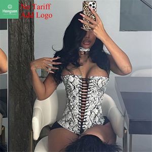 Corsé moldeador texturizado con patrón de serpiente deshuesado de acero Overbust con lazos delanteros y cremallera lateral para una fácil colocación - Product Image 3