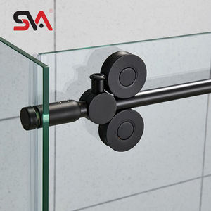 Sistema Scorrevole per Porta Doccia in Acciaio Inox SVA-0029B con Quattro Ruote, Colore Personalizzabile, Accessori per Vetro Temperato - Product Image 2