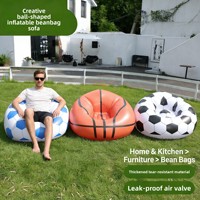 Nouveau canapé gonflable sphérique sur le thème du basketball et du football, design moderne et minimaliste, en PVC respectueux de l'environnement, pour intérieur/extérieur, pour adultes
