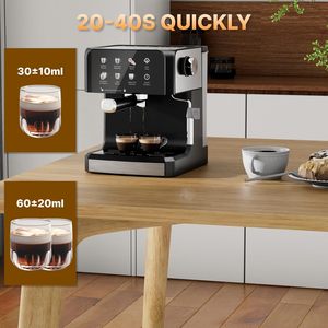 Household LCD Panel Semi-<b>Automatic</b> Espresso <b>Machine</b> 20 Bar Multifunctional Small Milk Foam Steam Electric EU UK Plastic - Product Image 6