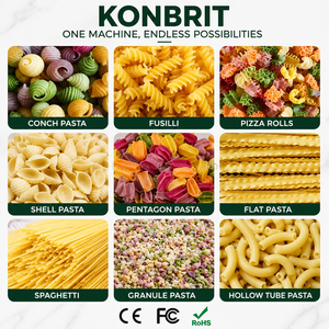 Máquina Extrusora de Pasta Automática Comercial para Macarrones, Espaguetis, Fusilli, Pasta con Forma de Concha y Formas de Pasta Personalizadas - Product Image 6