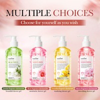 Gel Douche Parfumé Série Florale à la Niacinamide, Extraits Riches de Pétales de Fleurs Naturelles, Parfum Longue Durée, Nettoie la Peau