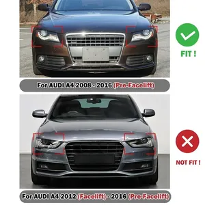 StarNav สำหรับ B8 8T ปี 2009-2012 สำหรับกระจังหน้ารถยนต์สไตล์ RS4 แบบตาข่ายรังผึ้ง ฝาครอบป้องกันด้านบน อุปกรณ์เสริม - Product Image 6