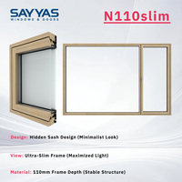 Ventanas Abatibles de Madera Sólida con Marco Ultra Delgado Sayyas N110-slim para Casas, Diseño Moderno de Lujo para Villas