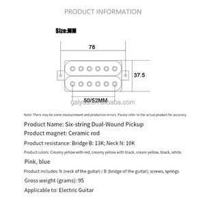 Pastillas de Guitarra Eléctrica Blancas de Alta Gama, Originales, de 4 Núcleos, 50/52MM, Modelo 632, Acabado Mate Plástico, Venta al Por Mayor - Product Image 2